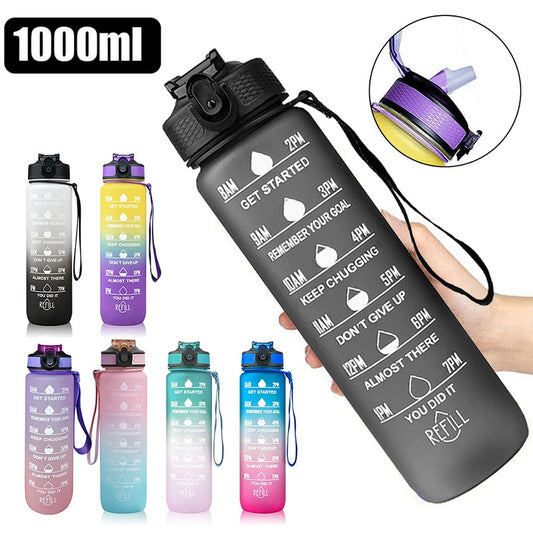 "Stay Hydrated and Motivated with Our 1 Liter Time Scale Water Bottle - Perfect for Fitness, Outdoor Sports, and More!"