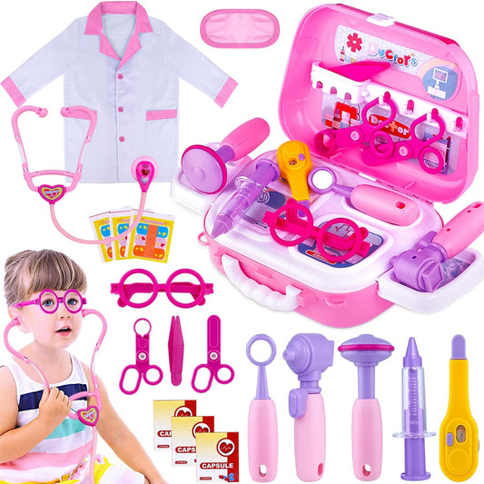 "Ultimate Kids Doctor Play Kit: 22-Piece Set with Halloween Costume and Carry Case - Perfect for Imaginative Play, Ages 3-7"