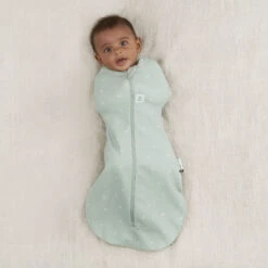 ErgoPouch Organic All Year Cocoon Swaddle Sleeping Bag - Sage 1.0 TOG -Liewood Store Cocoon Swaddle 0.2TOG Sage Arms in web