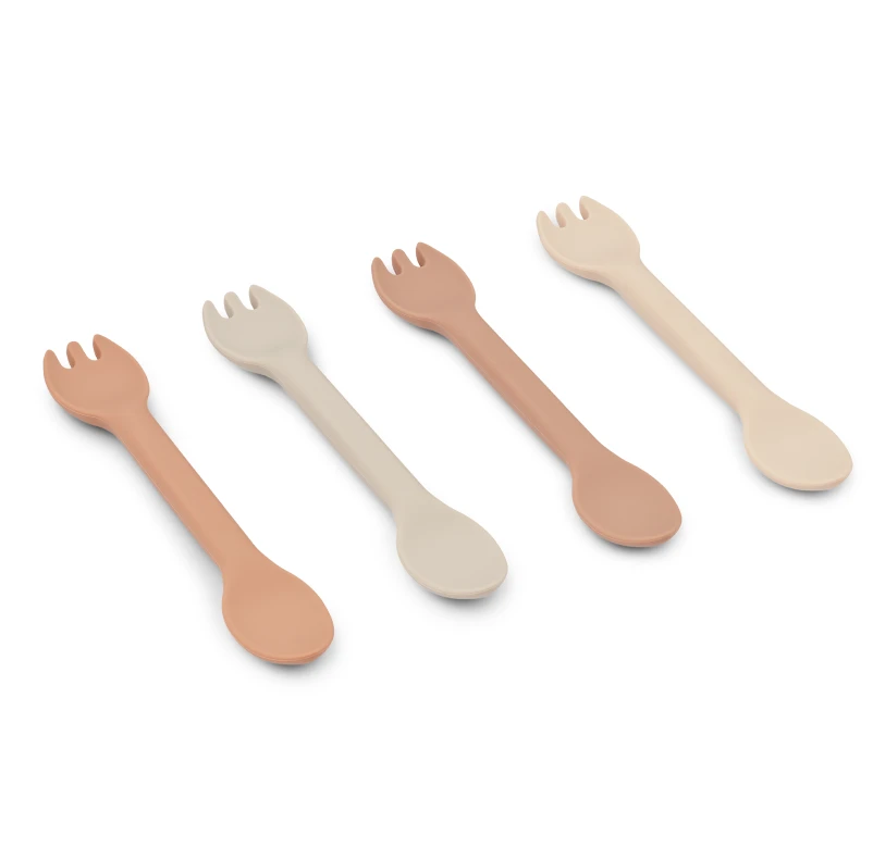 Liewood Jan 2 In 1 Cutlery 4-Pack - Rose Multi Mix 4 Liewood Jan 2 In 1 Cutlery 4-Pack - Rose Multi Mix - Image 2