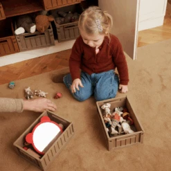 Liewood Weston Small Storage Crate - Oat (2 Pack) -Liewood Store liewood toy storage crate