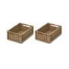 Liewood Weston Small Storage Crate - Oat (2 Pack) -Liewood Store liewood weston storage box crate oat